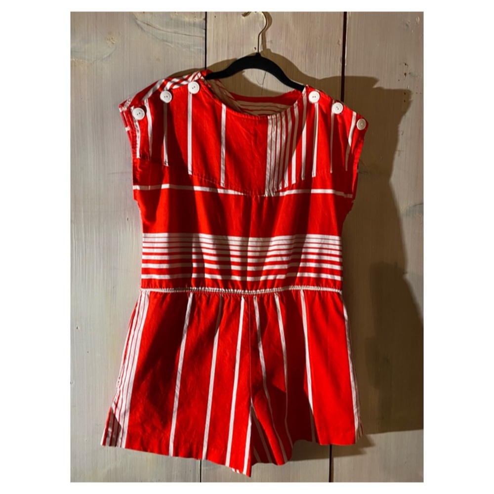 Vintage Cutesy Little Romper - Bright Red